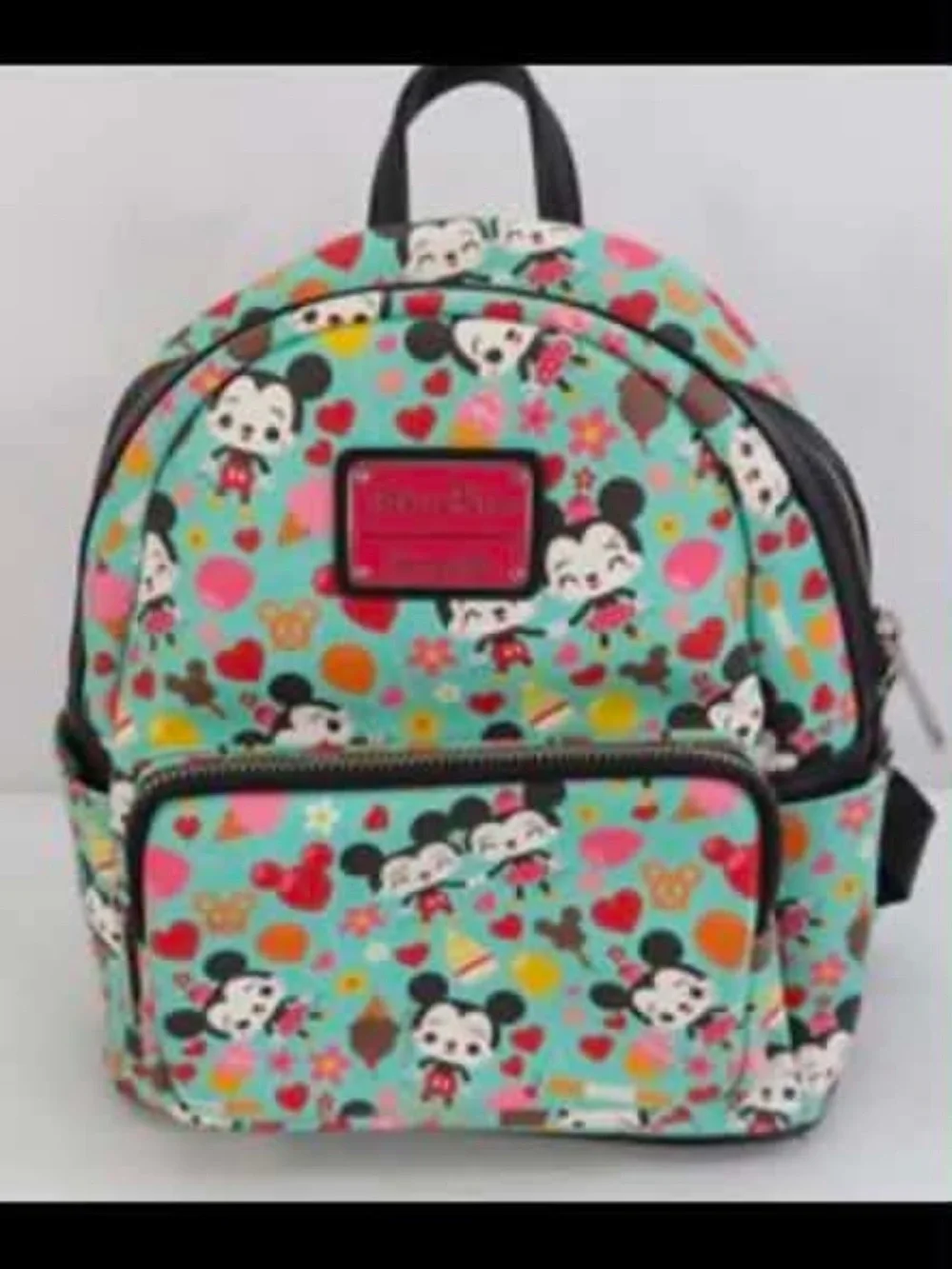 Kids Mini Backpack with Blue Mickey Pattern - Unbranded